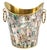 Offering a beautiful restored 1950s Los Castillo style ice bucket and tongs in brass with iridescent mother of pearl...