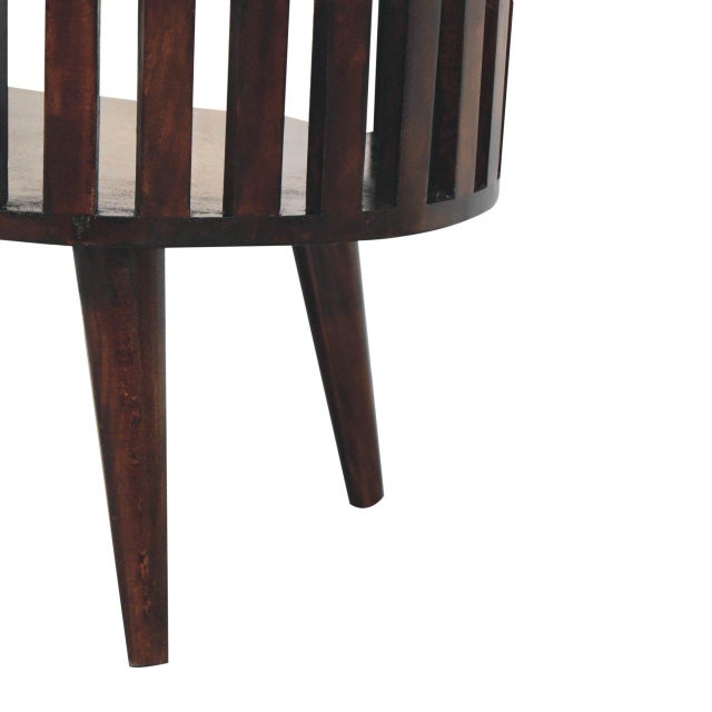 2020s Walnut-Finish Mango Wood Japanese-Inspired Coffee Table For Sale - Image 5 of 7