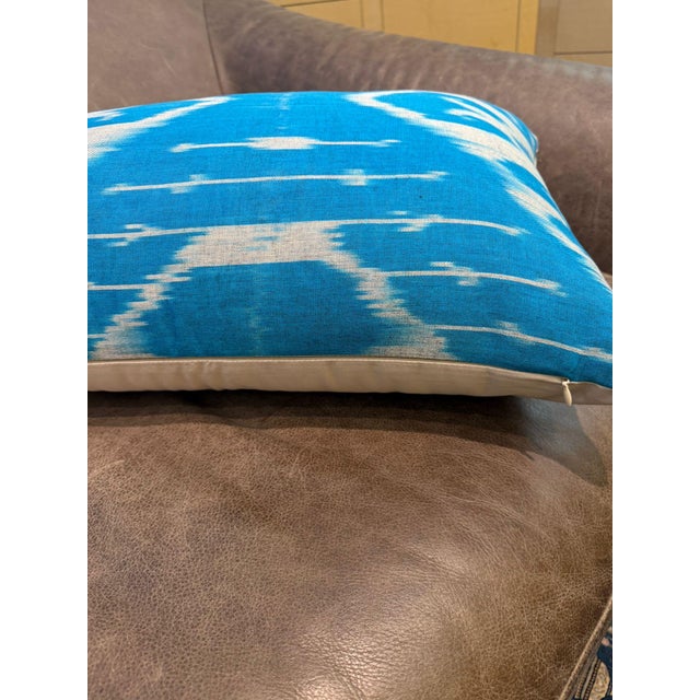 1990s 1990s Handwoven Silk Ikat Lumbar Cushion Cover For Sale - Image 5 of 10