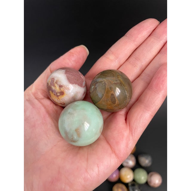 Stone Collection of 36 Grand Tour Specimen Marble Balls For Sale - Image 7 of 10