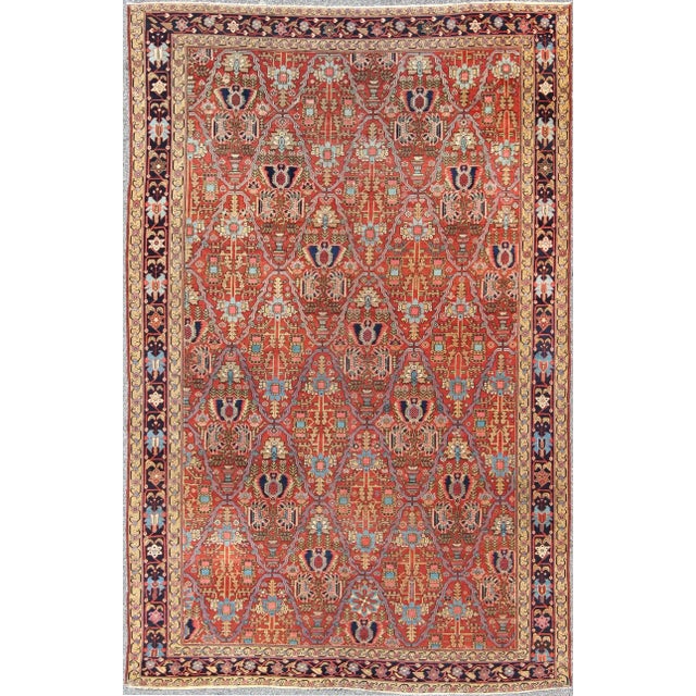 Antique 19th Century Persian Malayer Rug in All Over Geometric Design 7'6 X 11'2 For Sale - Image 9 of 9