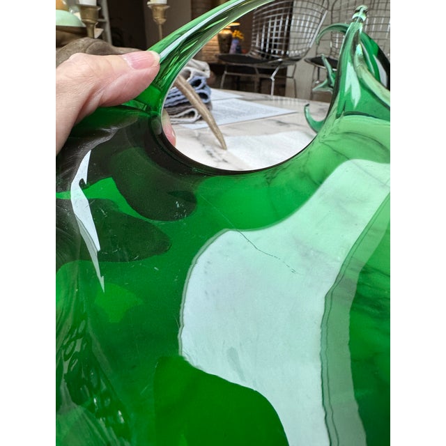 Large Royal Gallery Italian Murano Style Green Glass Fish For Sale - Image 4 of 4