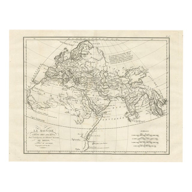 World Known to the Ancients Map by Danville for Rollins Ancient History, 1818 For Sale