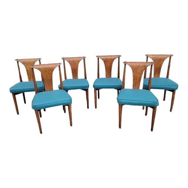 MCM Lawrence Peabody Dining Chair Newly Reupholstered in Leather - Set of 6 For Sale