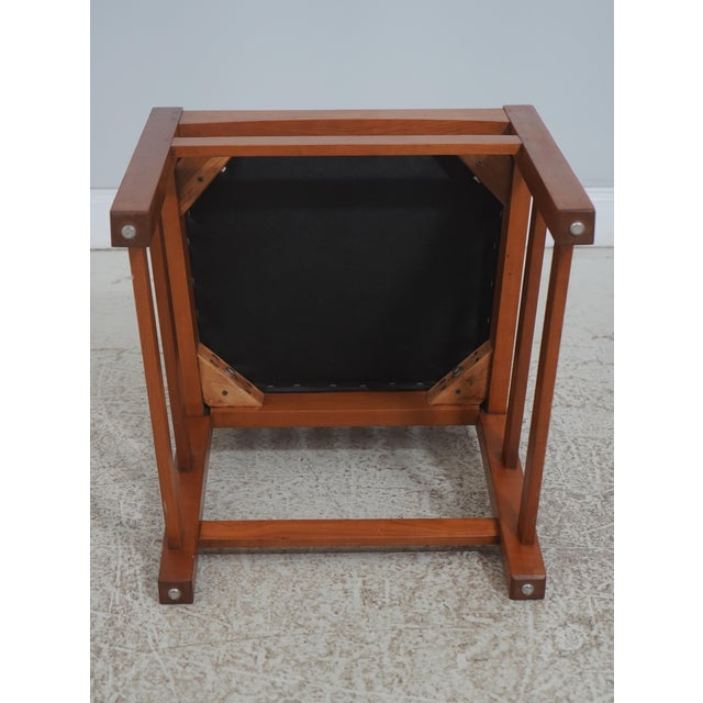 Set of 6 Mission Style Leather Seat Dining Chairs For Sale - Image 18 of 18