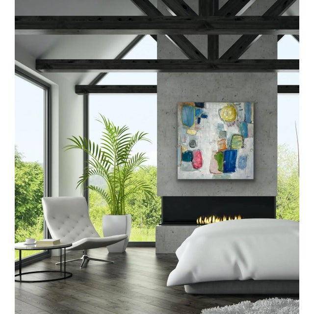 White Contemporary Abstract Original Oil Painting For Sale - Image 8 of 12