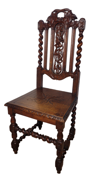 Jacobean Style Gothic Hall Chair, 1890