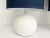 Darling light and bright pair of modern ball lamps by Lightolier of glossy white enamel from their Basic Concept line....