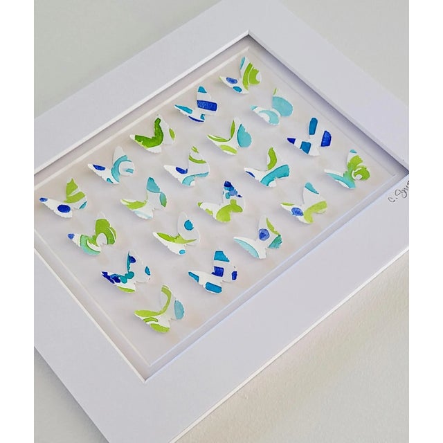 New whimsical watercolor 3D collage artwork collection! These twenty tiny butterflies are cut from my original paintings...
