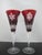 Waterford Waterford Red Snowflake Crystals 9 3/8" Fluted Champagne Glass Set of 2 For Sale - Image 4 of 13