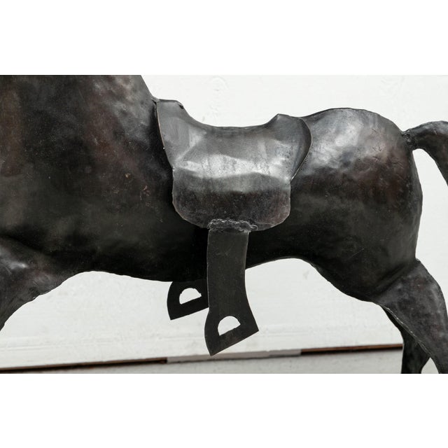 Vintage Handmade Hammered Iron Rocking Horse For Sale In New York - Image 6 of 10