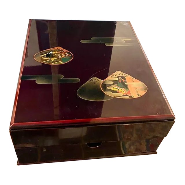 Late 20th Century Lidded Asian Box With One Drawer For Sale