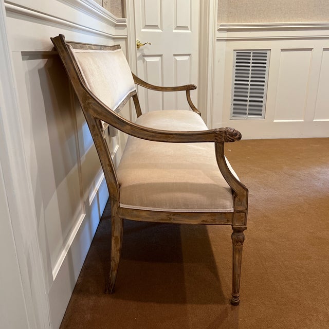 Wood Neirmann Weeks Silk Velvet Upholstered Annecy Bench For Sale - Image 7 of 8