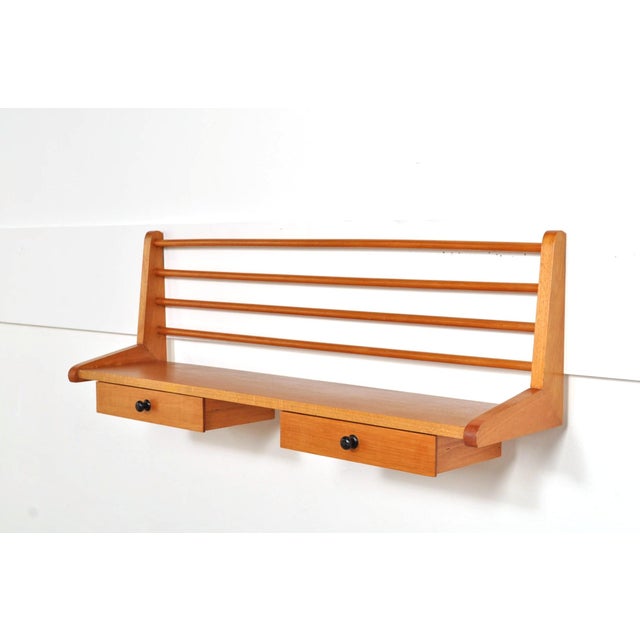 Mid-Century Wall Rack in Beech, 1950s For Sale - Image 4 of 8