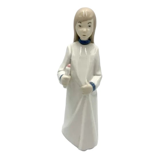 Porcelain Figurine of a Girl with a Candle, Spain, 1980s For Sale