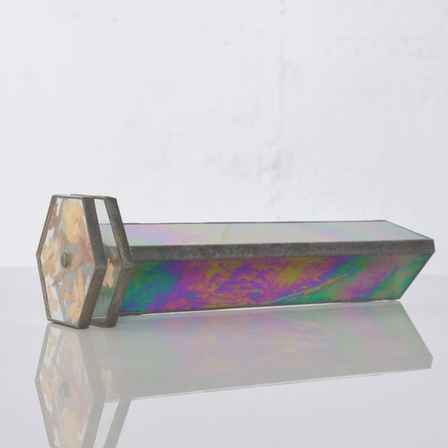 Vintage Brass Stained Art Glass Iridescent Kaleidoscope Chairish