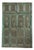 Antique Green Carved Door Teak Wood Double Door Hinged Garden Door 98x69 For Sale