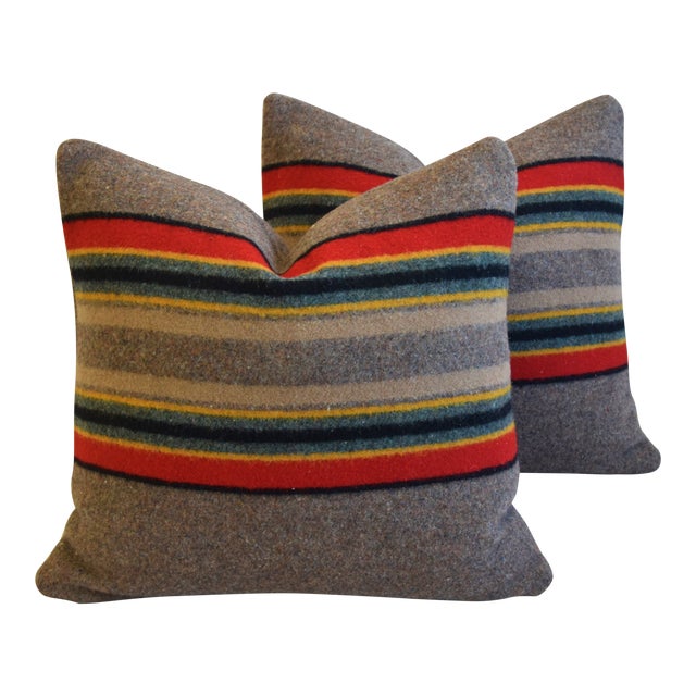 Custom Pendleton Yakima Camp Wool Feather Down Pillows 17 Square