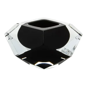 Hand-Blown Murano Ashtray in Clear and Onyx Black