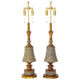 1960s Italian Hollywood Regency Style Lamps - a Pair For Sale