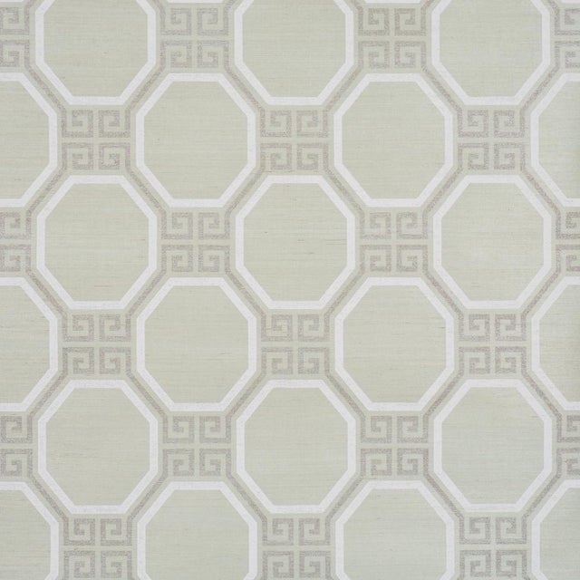 Contemporary Sample - Schumacher Octavia Sisal Wallcovering In Mint For Sale - Image 3 of 5