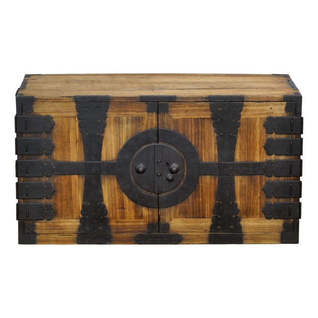 Japanese Choba Tansu Chest with Hand-Forged Iron Fittings, 1880 For Sale