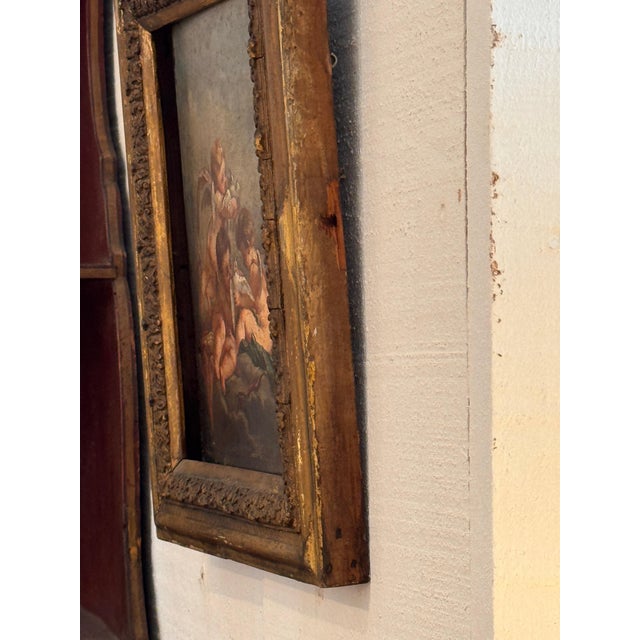 19th Century Pair of Continental Paintings Depicting Cherubic Figures For Sale - Image 4 of 7
