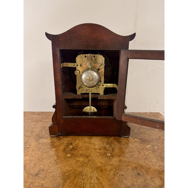 Antique 19th Century Mahogany Bracket Clock, 1860 For Sale - Image 6 of 7