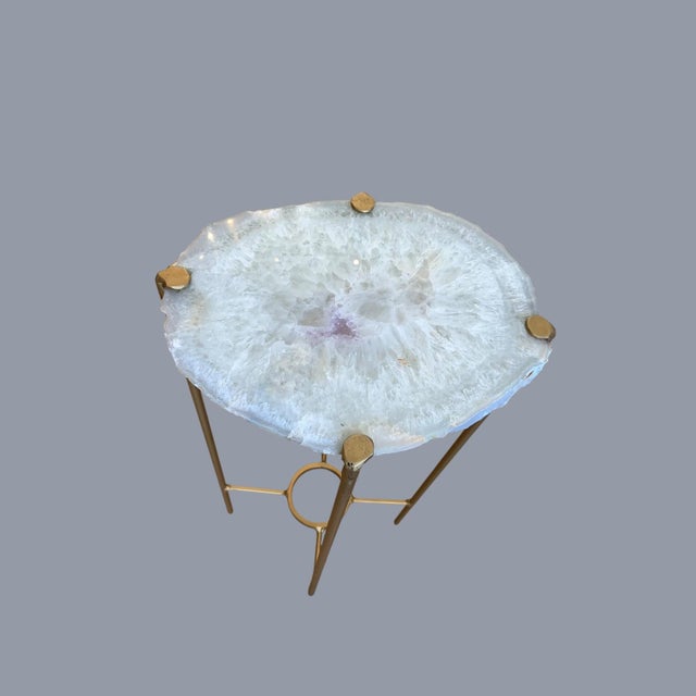 Unusual Modern Handcrafted Geode Drinks Table For Sale - Image 4 of 6