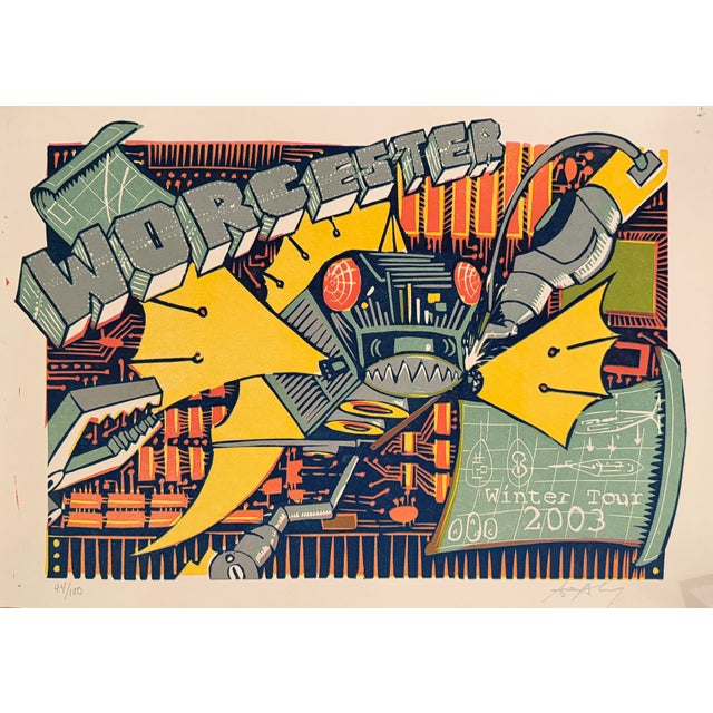 Contemporary Trey Anastasio - Winter Tour 2003, Worcester, Limited-Edition Screenprint on Paper For Sale - Image 3 of 6