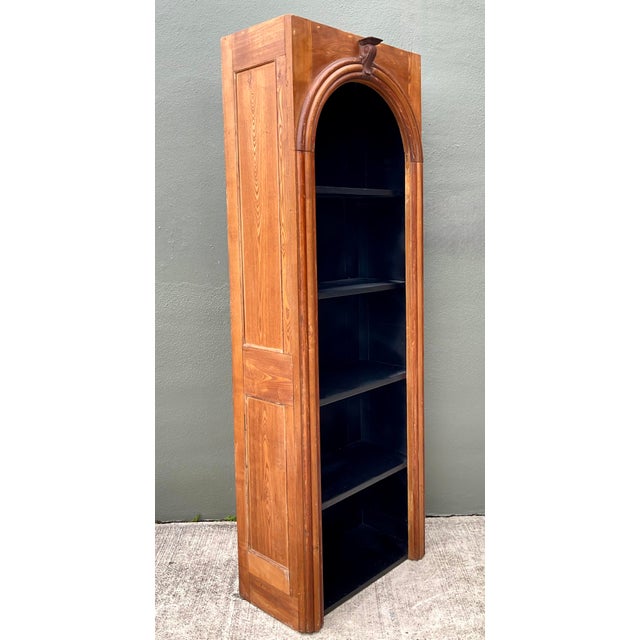 Wood Vintage Architectural Wood Bookcase For Sale - Image 7 of 12