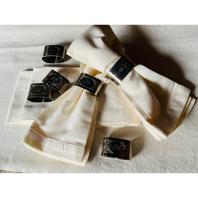 Set of Six English Double Silverplate Napkin Rings - Classical Elegance For Sale - Image 13 of 18