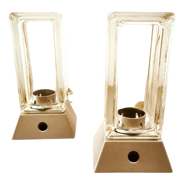 Transparent Brick Glass Lamp For Sale