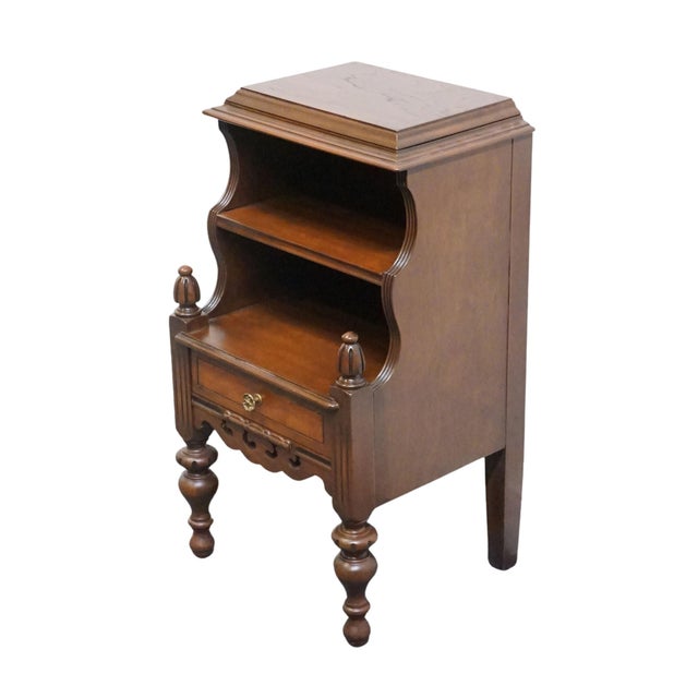 Traditional Vintage Antique Solid Mahogany Traditional Style 15" Open Cabinet Nightstand For Sale - Image 3 of 11
