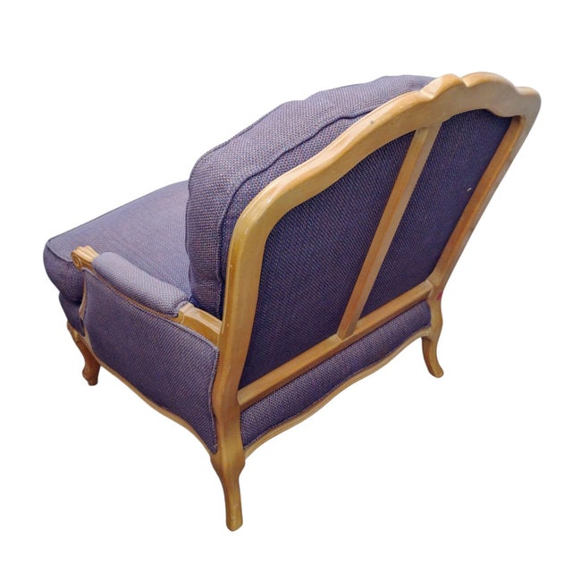 Vintage J. Royale French Bergère Chair & Ottoman With a Gilded Wood Frame For Sale - Image 4 of 12