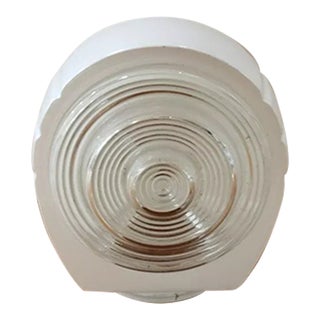 1930s Art Deco White/Clear Glass Side Mount Shade For Sale