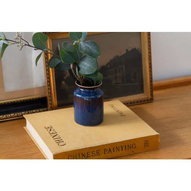 Blue Ceramic Vase by Carl-Harry Stålhane for Rörstrand, Sweden, 1960s For Sale - Image 12 of 13