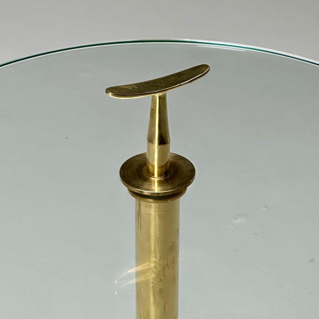 Metal Italian Mid-Century Modern Style, Brass, Glass, Martini Side Tables, 21st C. For Sale - Image 7 of 9