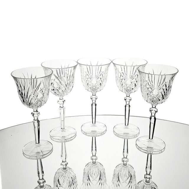 A set of five Gorham Crystal water goblets in the Rosewood (Newer) pattern, produced during the late twentieth to early...