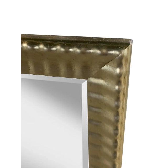 Art Deco Contemporary Arch Design Custom Mirror With Champagne Finish For Sale - Image 3 of 5