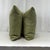 Custom-tailored 20”x20” feather/down pillows in beautiful green and beige woven basketweave fabric. Hidden zipper...