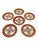 Wood Asian Modern Bat Trang Vietnamese Rattan & Ceramic Coasters With Hand Painted Floral Motif - Set of 6 For Sale - Image 7 of 9