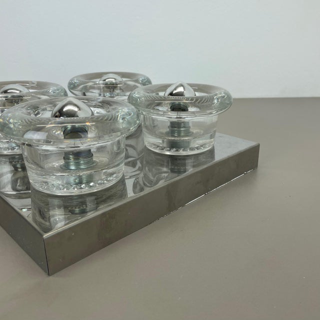 Metal Chrome Glass Wall Sconce, 1970s For Sale - Image 17 of 18