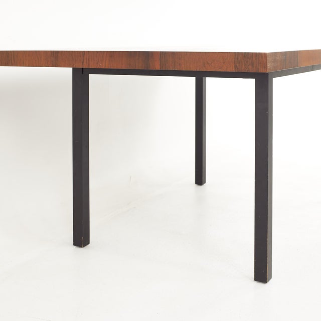 Directional Milo Baughman for Directional Mid Century Multi-Wood Dining Table With 2 Leaves For Sale - Image 4 of 10