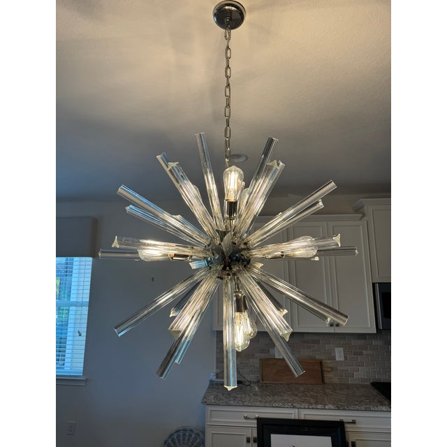 Metal 1970s Mid Century Modern Murano Venini Triedi Sputnik Chandelier For Sale - Image 7 of 17