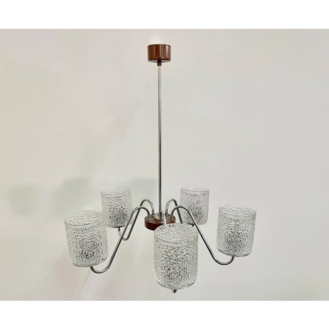 Vintage 5-Arm Chandelier from Lidokov, 1970s For Sale - Image 6 of 11