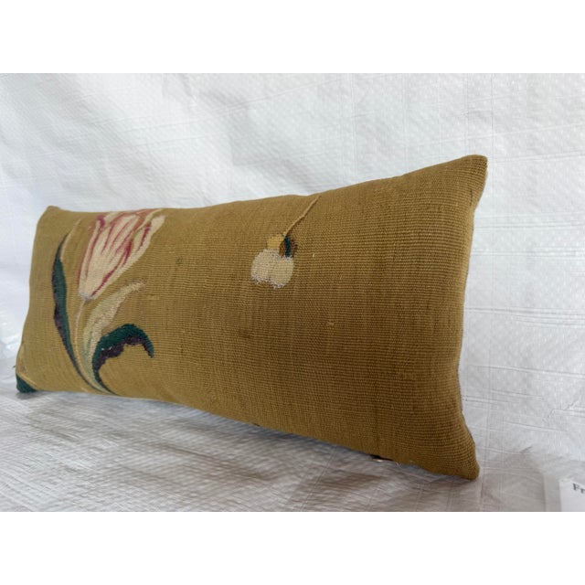 French Circa 1850 French Aubusson Tulip & Blossom Pillow For Sale - Image 3 of 7