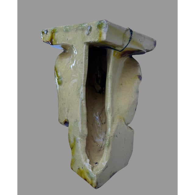 Antique Rockingham Glaze Yellowware Eagle Corner Wall Shelf Bracket 9” For Sale - Image 11 of 11