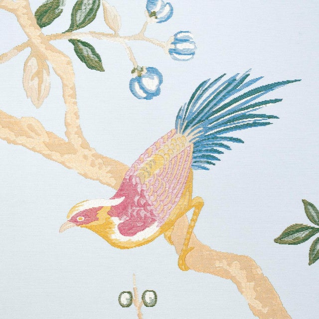 Contemporary SAMPLE - Schumacher Georgia Vine Fabric In Sky For Sale - Image 3 of 4