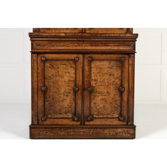 Wood 19th Century English Pollard Oak Bookcase For Sale - Image 7 of 10